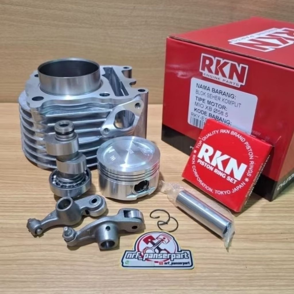 PAKET BORE UP 150 CC 58,5 SET NOKEN AS+PLATUK KLEP RACING RRA/TEMPLAR BLOK SEHER BORING SET 58,5 MM 