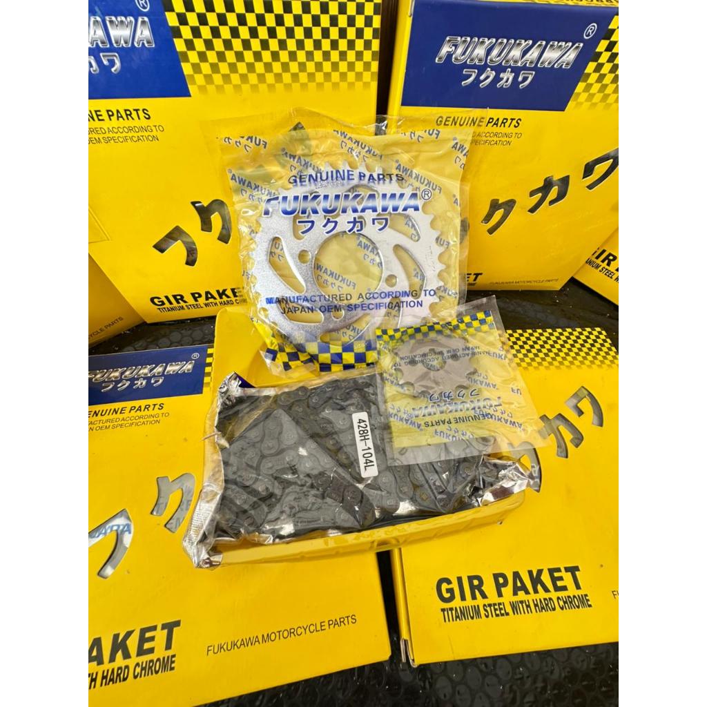GEAR SET / GIR SET SUZUKI SMASH NEW UKURAN STANDAR  428H 104L 36T 14T ORIGINAL FUKUKAWA