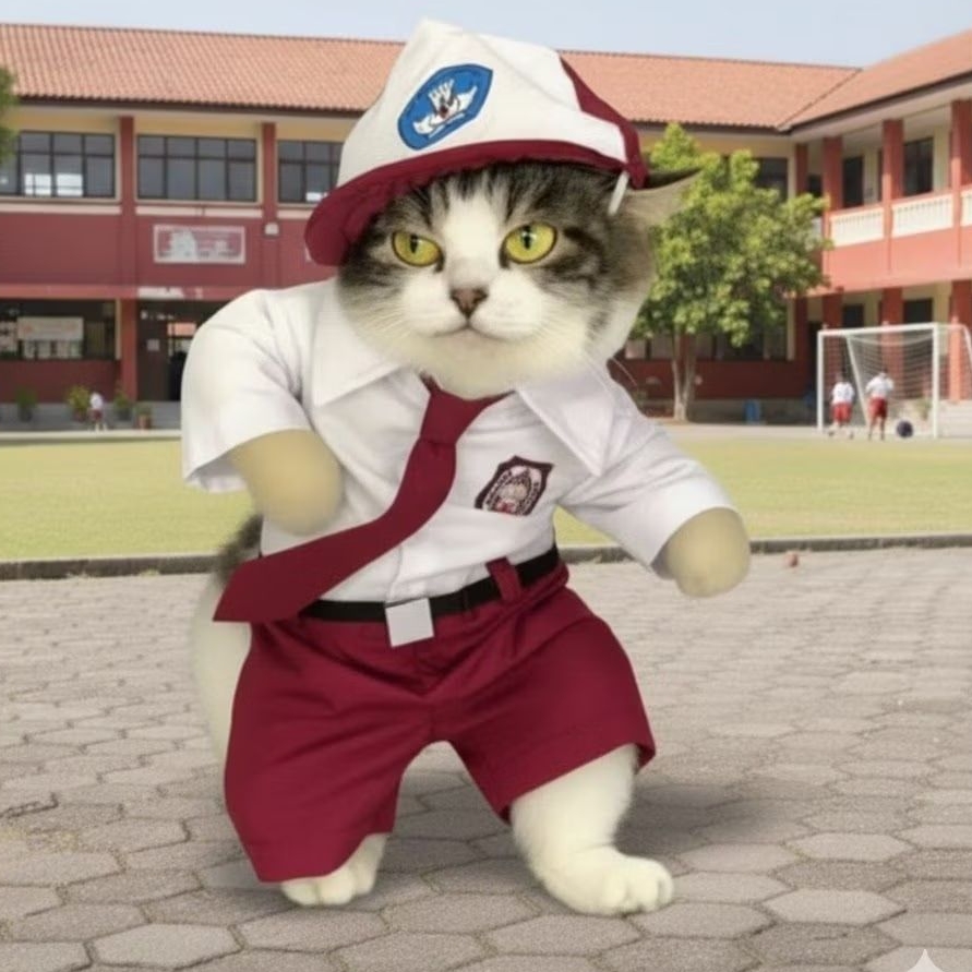 Baju kucing/anjing karakter "anak SD"