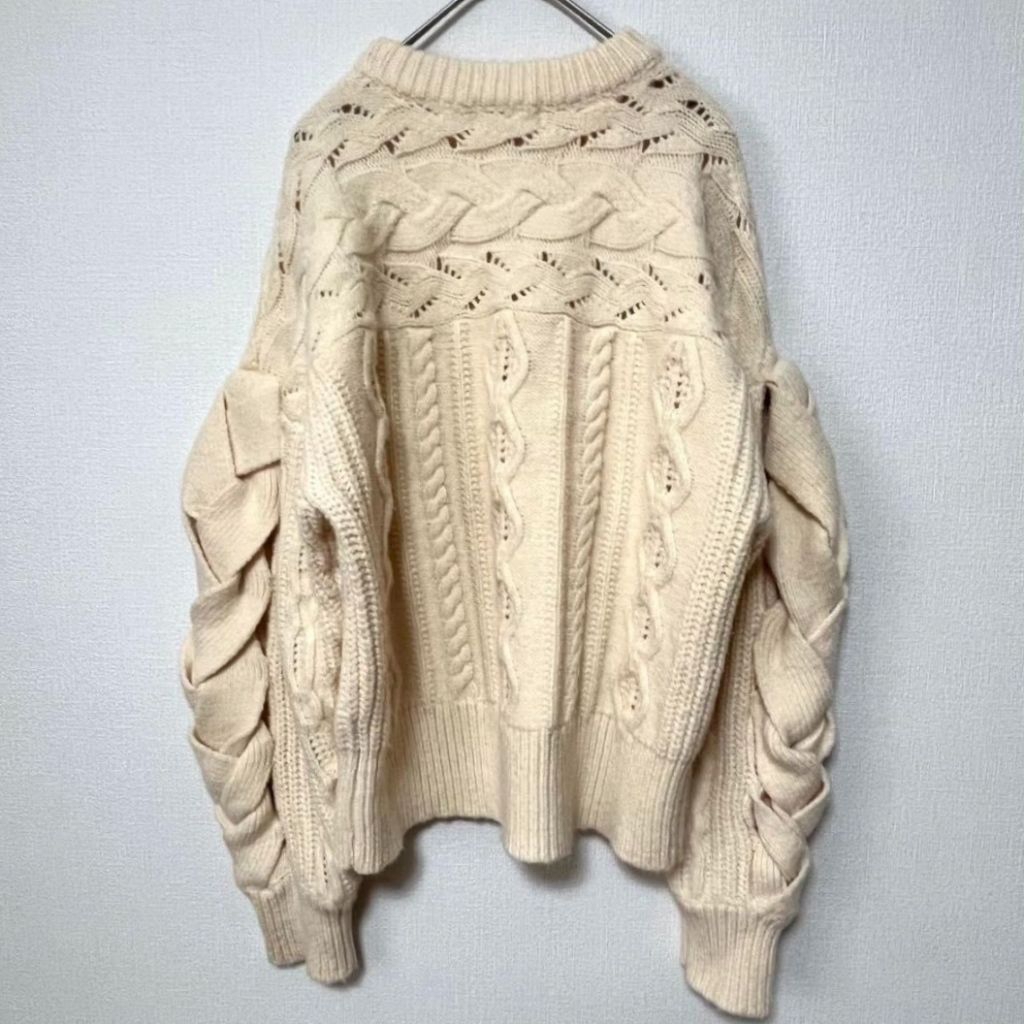 sweater rajut kepang timbul kutub velvet kapas tebal super premium new