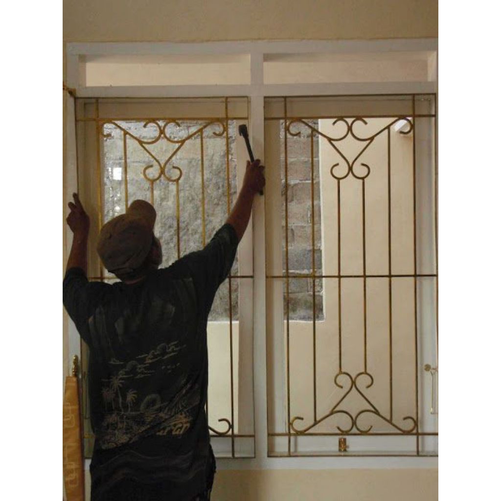 teralis jendela minimalis pengaman rumah anti maling ukuran 125×35 besi kuat tahan lama dilapisi cet