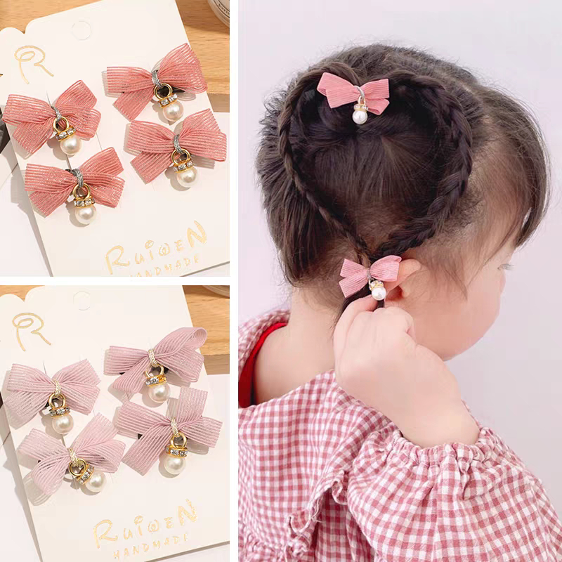 Jepit Rambut Pita Mini 1set 4pcs Anak Pita Rambut Anak Korea Jepit Rambut Kecil / Pita Rambut Anak K