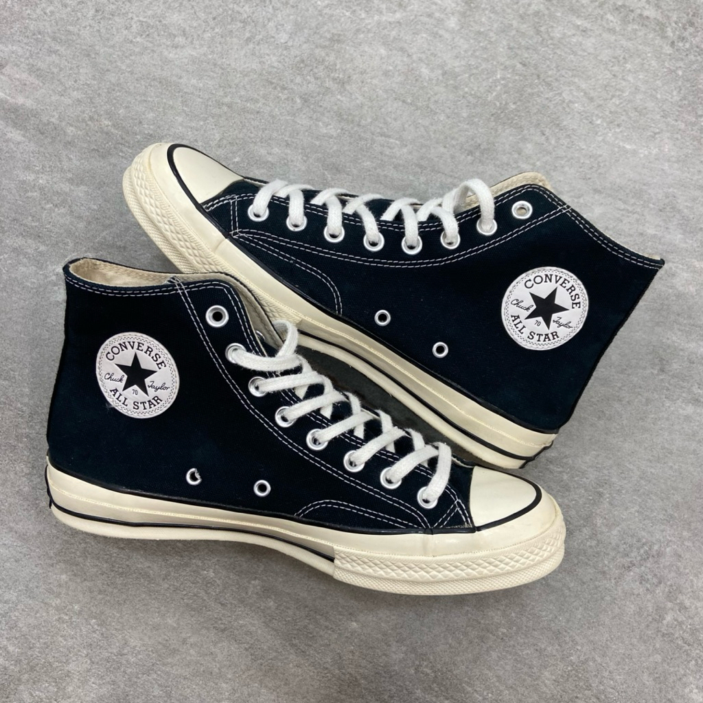 [Size 41.5] Converse Chuck Taylor All Star 70S High Black White Second Original Kondisi Seperti Beli