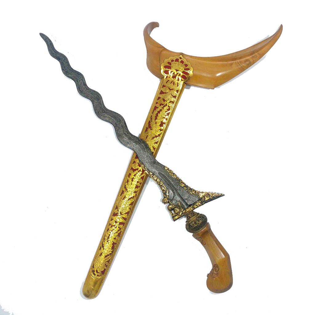 Keris Singa Barong Luk 13 Kinatah Sepuh Emas Tangguh Kamardikan