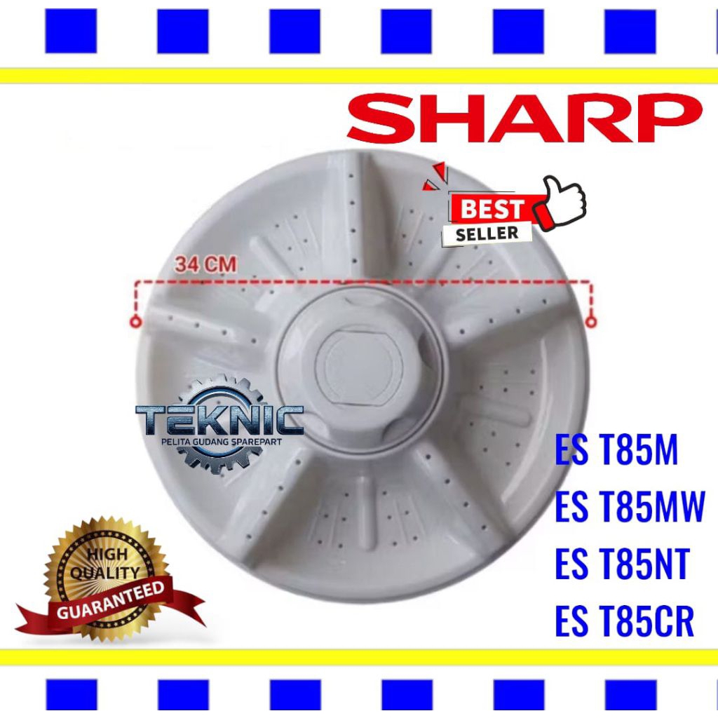 Pulsator baling baling mesin cuci Sharp 2 Tabung Quality premium es-T85m T85mw T85nt T85cr 34cm