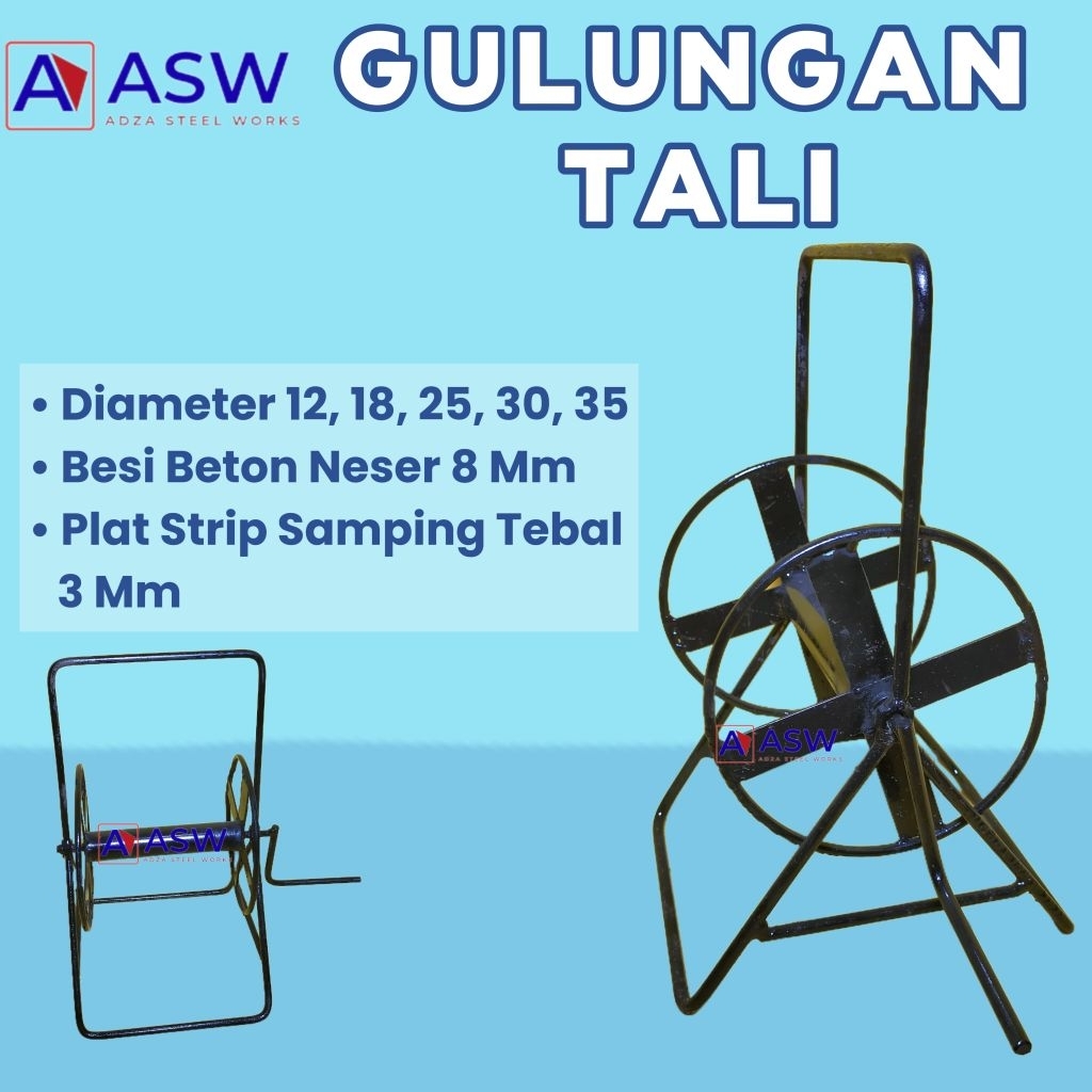 GULUNGAN KABEL / GULUNGAN SENAR / GULUNGAN TALI LAYANGAN / GULUNGAN SELANG BESI 8 MM D12,18,25,30,35