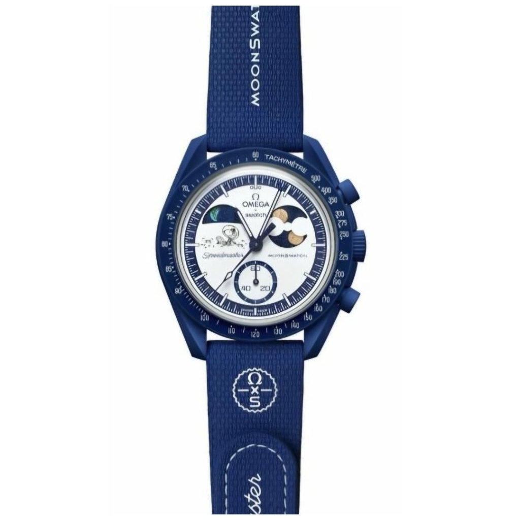 SWATCH X OMEGA MISSION TO EARTHPHASE MOONSHINE GOLD SNOOPY Jam Tangan Watch ORIGINAL