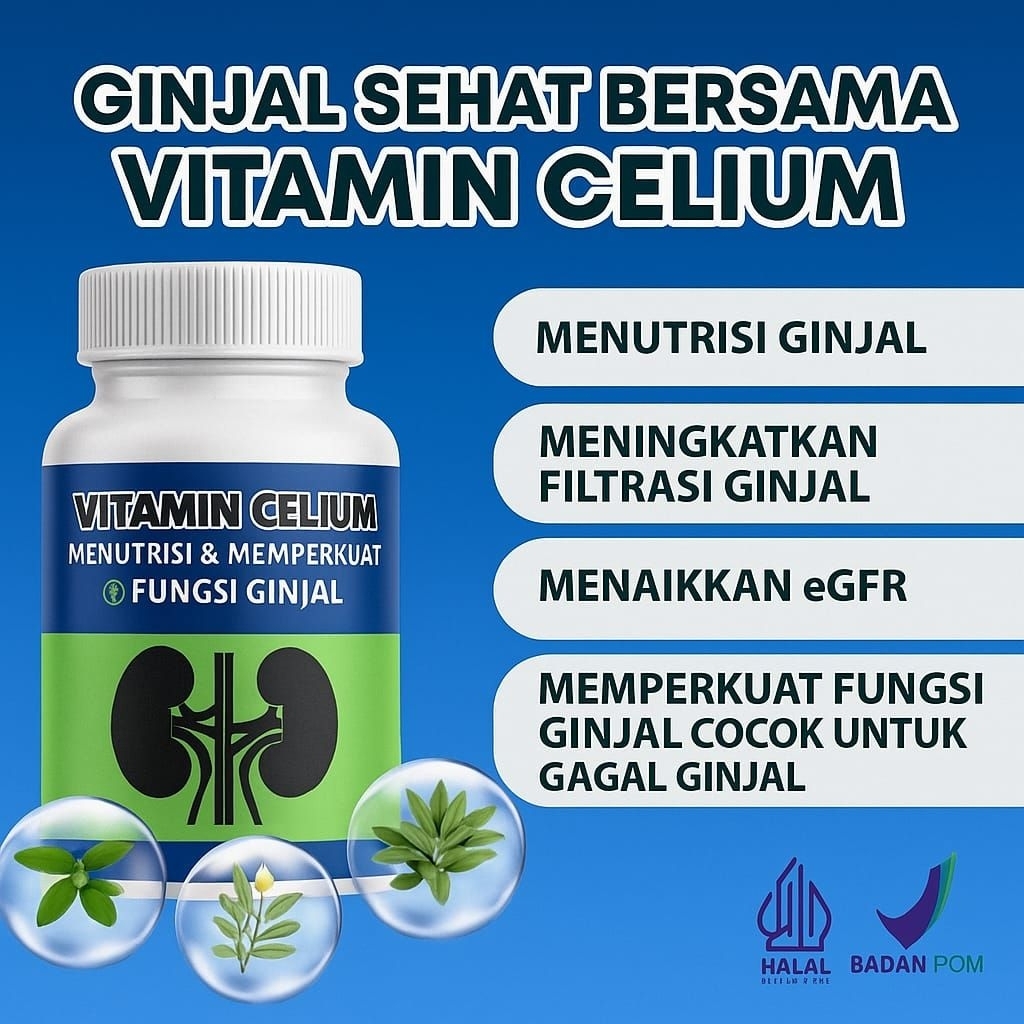 Vitamin Celium - Membantu Menutrisi Ginjal - Menguatkan Fungsi Ginjal - Menambah Daya Tahan Tubuh - 