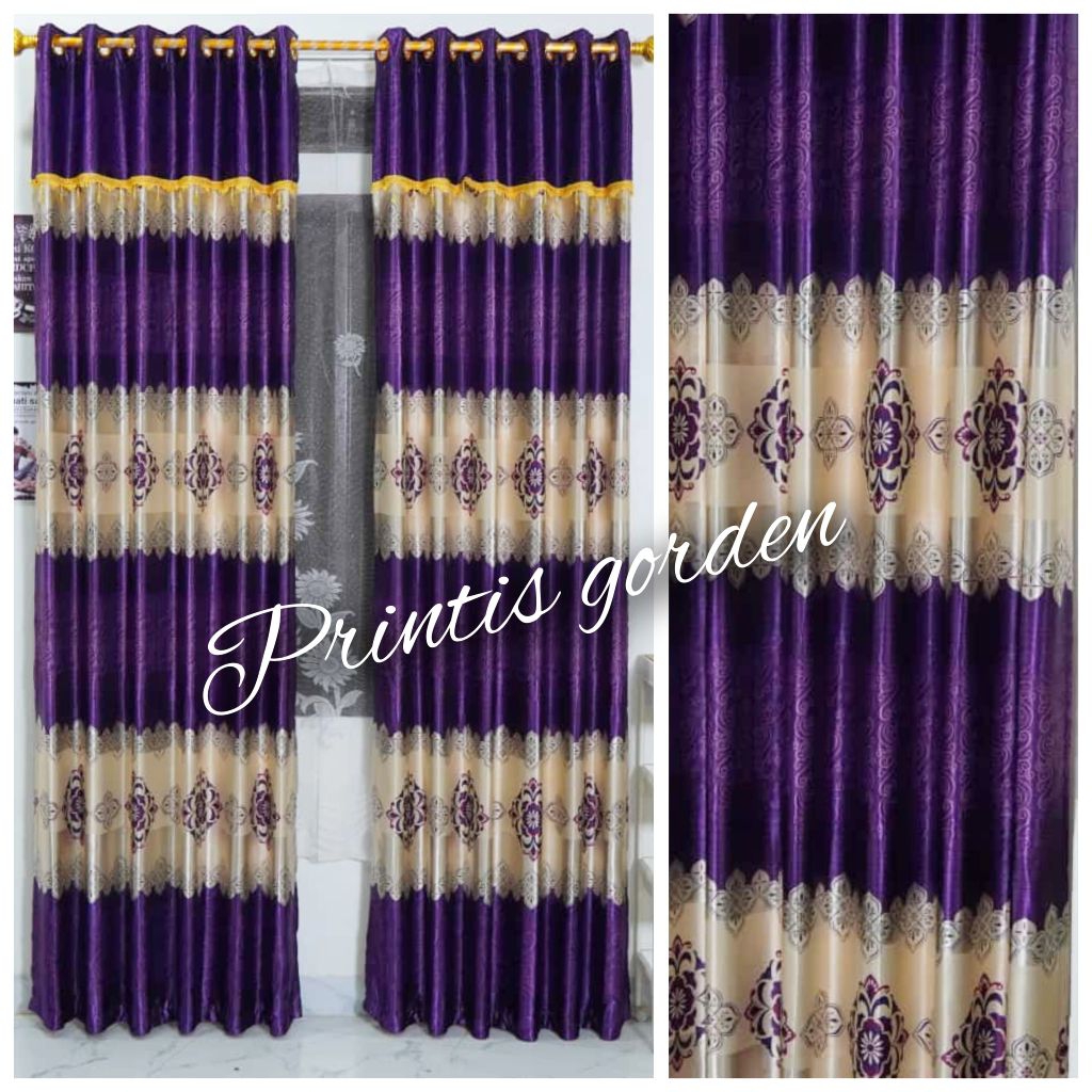 Gorden jendela pintu kamar kain blackout printing batik mewa