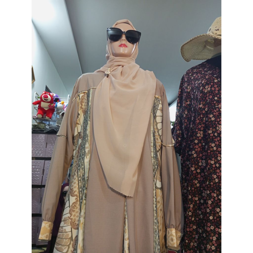 GAMIS ABAYA PECAH NUDE LD 120