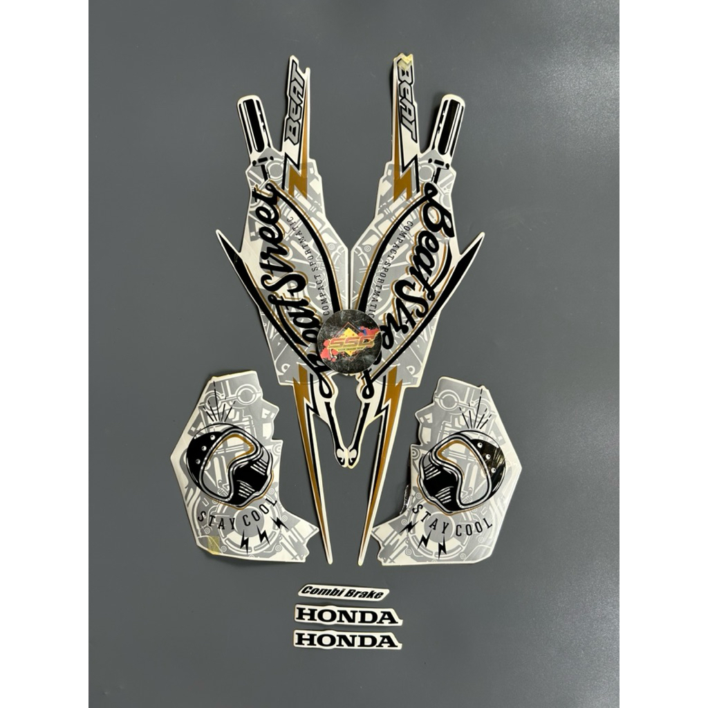 STRIPING STIKER BEAT STREET 2018 PUTIH GRADE ORI