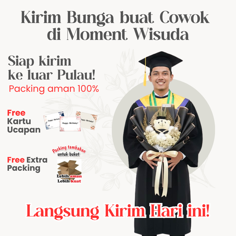 Buket Bucket Bouquet Wisuda Graduation Cowok | Edellia Hitam
