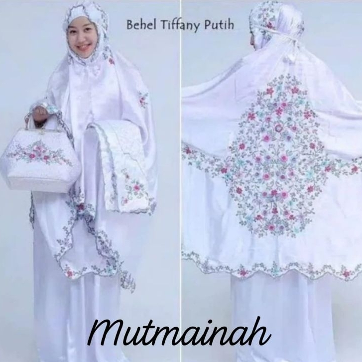 Mutmainah Mukena Dewasa Bahan Sutra Velvet Super Premium Bordir Manual Motif Syahrini Tas Cantik Ade