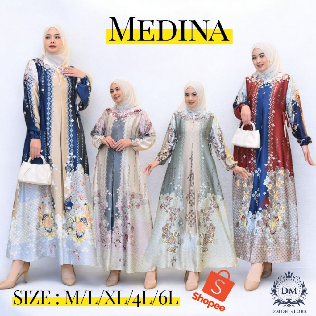 Pakaian Wanita Gamis Muslim Silk Premium Motif Bunga Kondangan Seragaman Jumbo LD 130