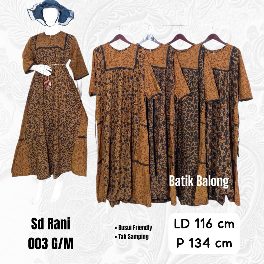 Sekdress Rani by Batik Balong LD 116 cm Busui friendly Resleting Depan