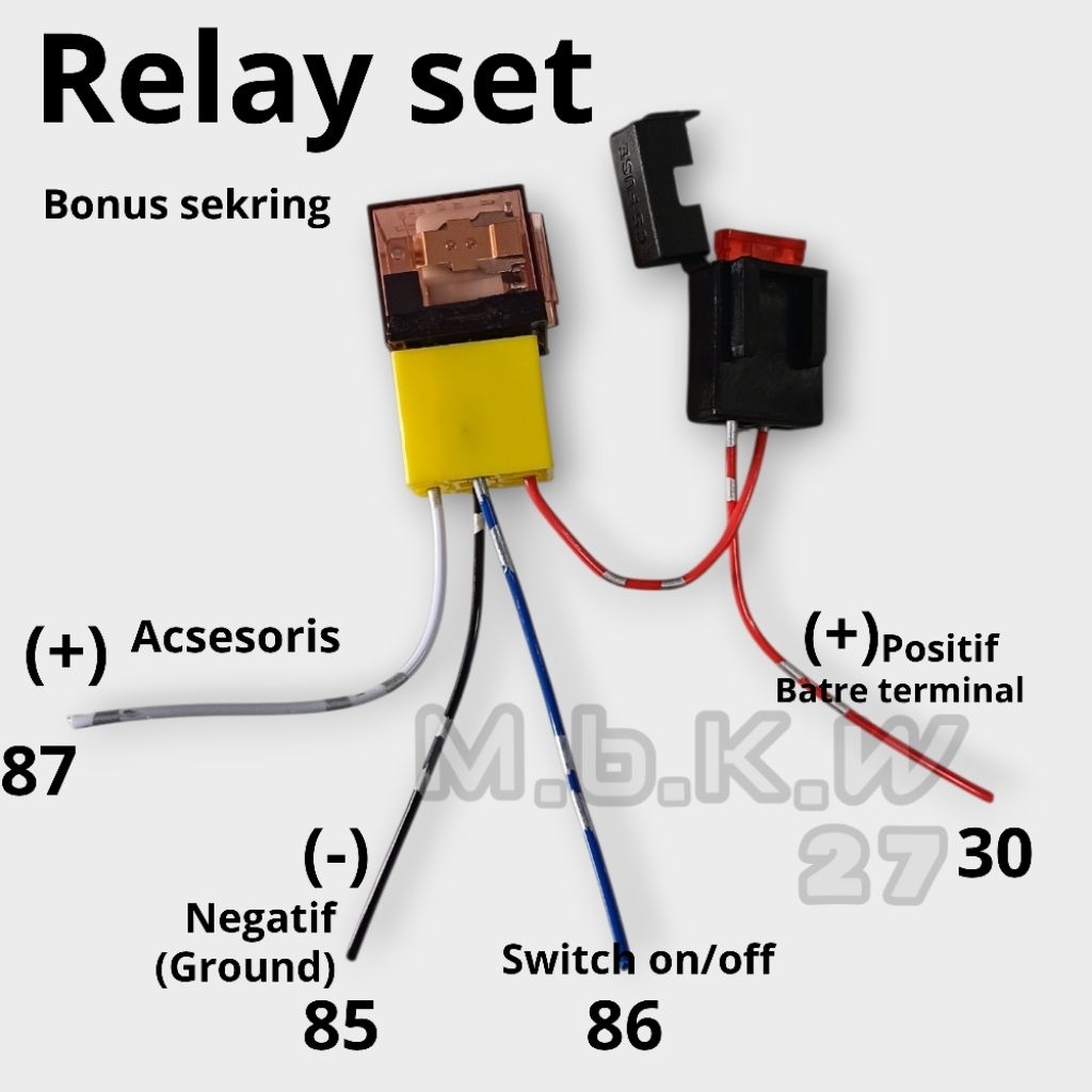 Relay Set + Soket + Sekring + Kabel relay set klakson lampu sikring relay motor