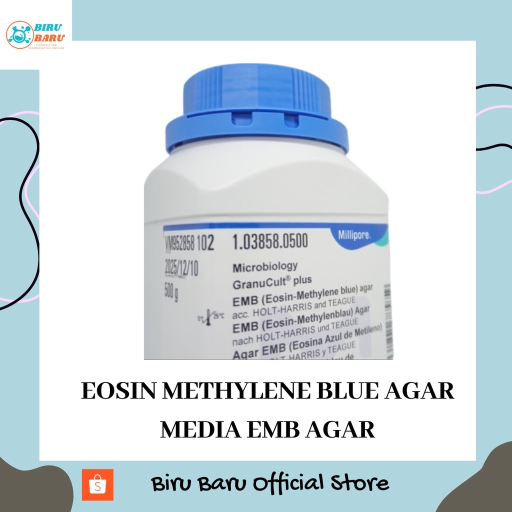 EOSIN METHYLENE BLUE ( EMB ) AGAR MICROBIOLOGY MERCK 50 DAN 100 GRAM BEST PRODUCT