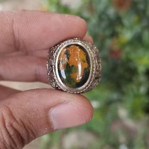 NATURAL CHRYSCOLLA (BACAN KEMBANG) MOTIF GAMBAR