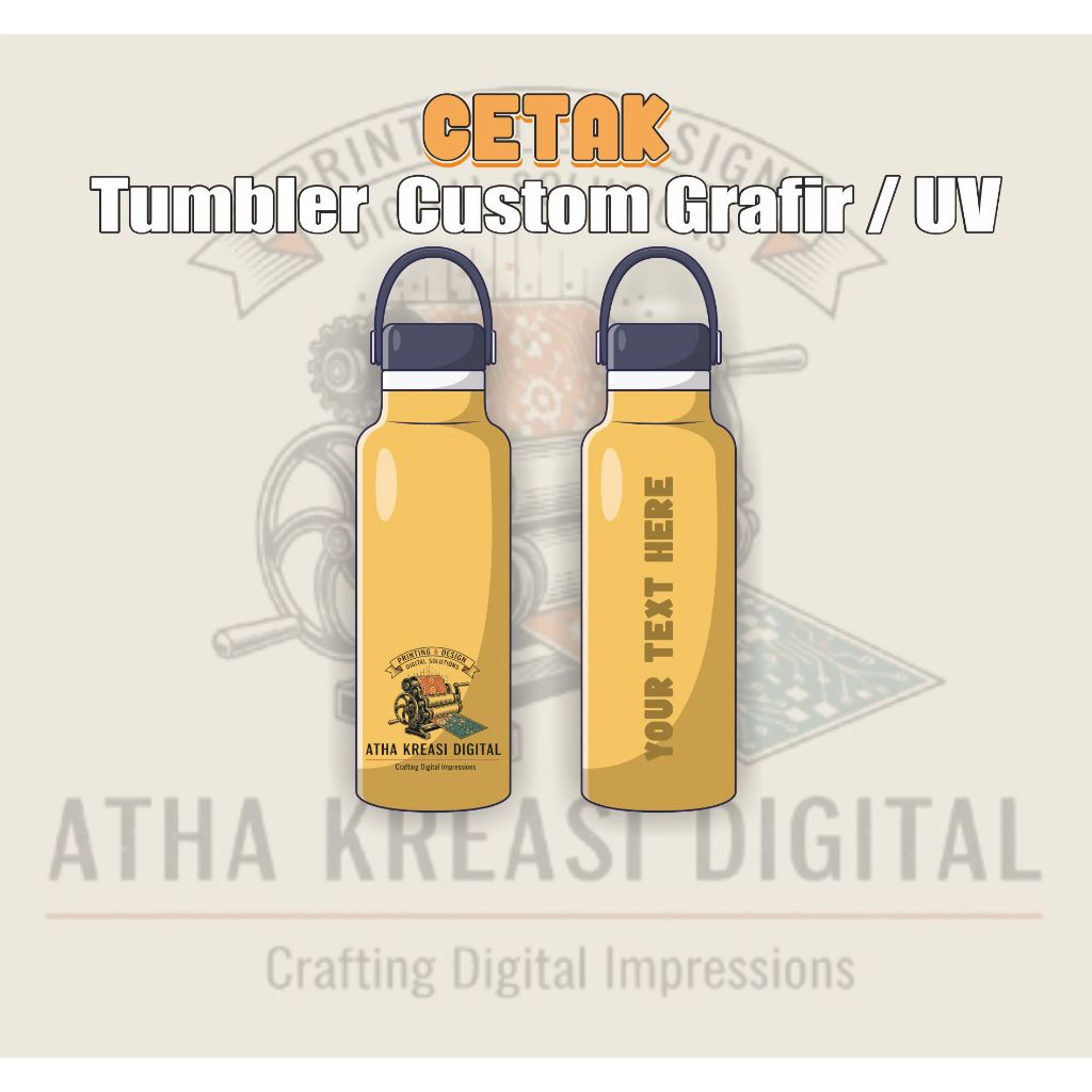 Jasa Custom Cetak Tumbler Grafir / Print UV  1 sisi / 2 sisi / Print UV Keliling Full Color