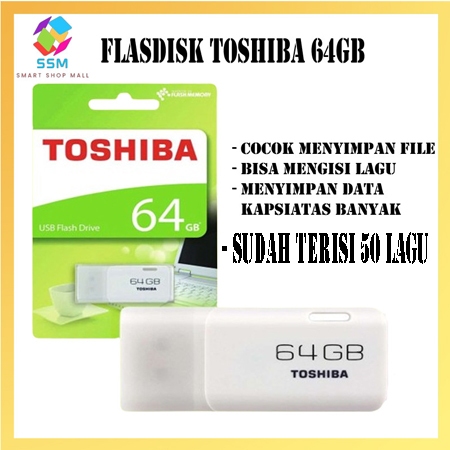 (SUDAH TERISI LAGU) FlashDisk Toshiba 64GB TERMURAH USB flash disk memory Transfer Data Simpan Lagu