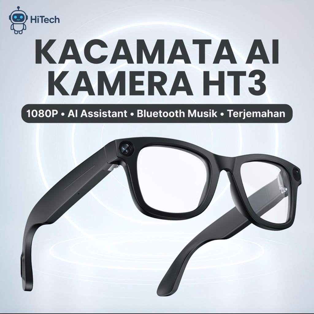 [Curated Pre-Order] Kacamata AI Bluetooth Kamera Speaker Image Recognition Translator