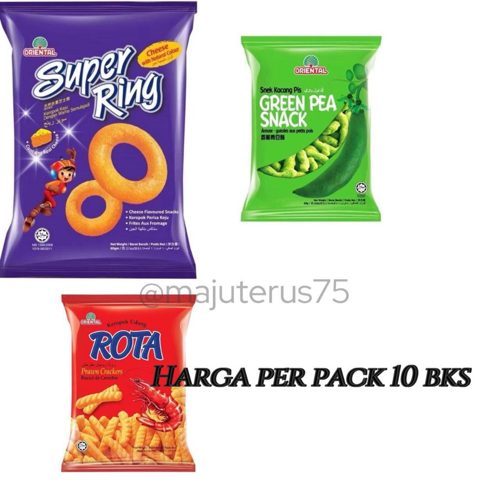 KERUPUK ROTA ,PEA, DAN SUPER RING PERPACK 1 x 10BUNGKUS MALAYSIA