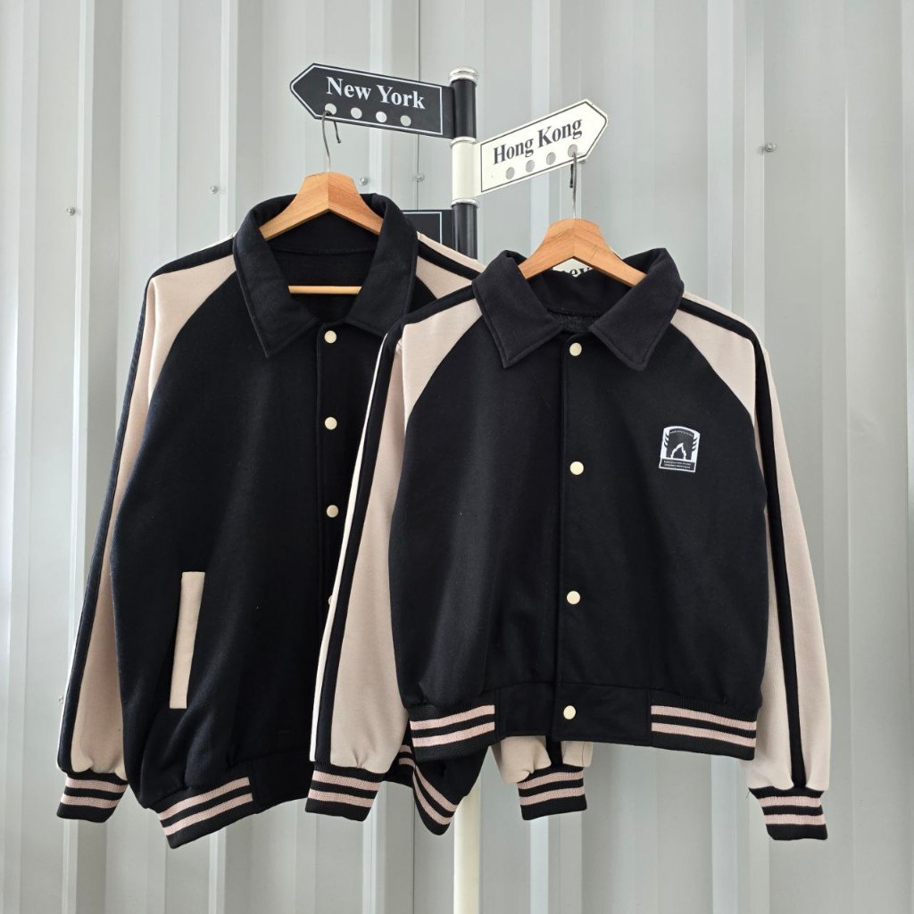 Base Ball Paket Couple (Isi 2) Jaket Hoodie Pasangan Pria Wanita | Baju Couple Sahabat Keren