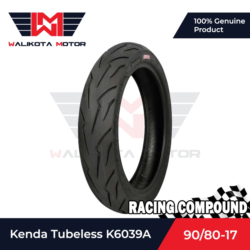 Kenda Ban Tubeless K6039A 90/80 Ring 17 Racing Soft Compound Ban Motor Bebek/Sport Sonic Satria FU V