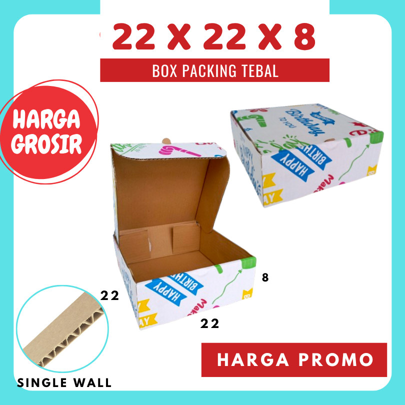 Kardus Ulang Tahun 22x22x8 LD Box Ultah Kado Happy Birthday Kemasan Kotak Kado Tas Kardus Hampers