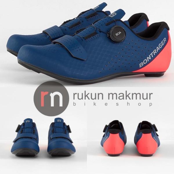 Bontrager CIRCUIT Road Cycling Shoes Nautical Navy Radioactive Coral / Blue Pink - Sepatu Sepeda Bal