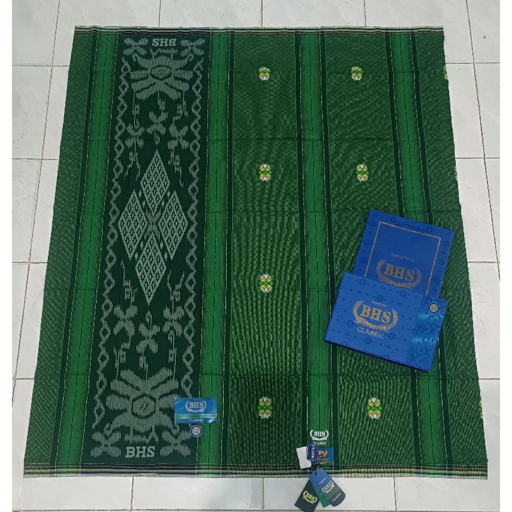 Sarung BHS CLASSIC SONGKET DAM HIJAU NU BERKWALITAS BAHAN ADEM NYAMAN DIPAKAI