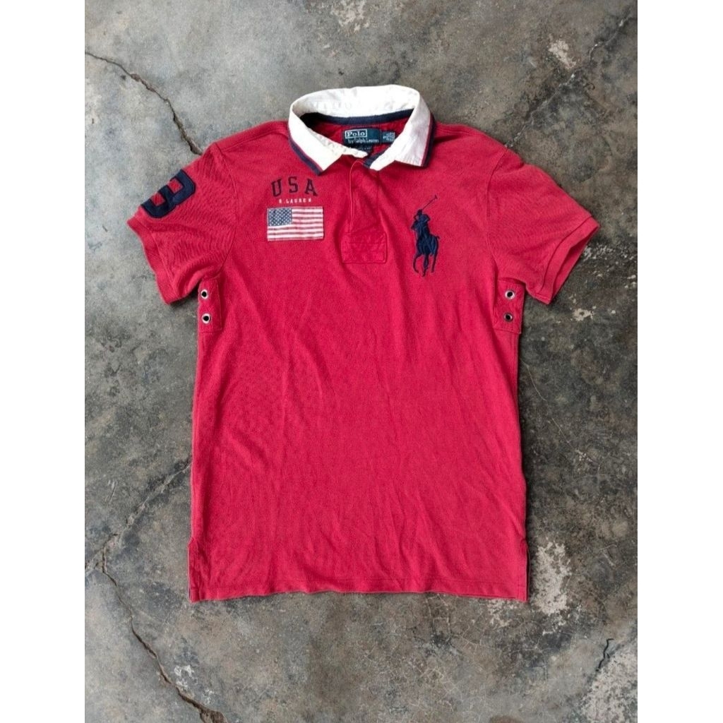 vintage polo ralph lauren embroidery big logo polo country polo shirt