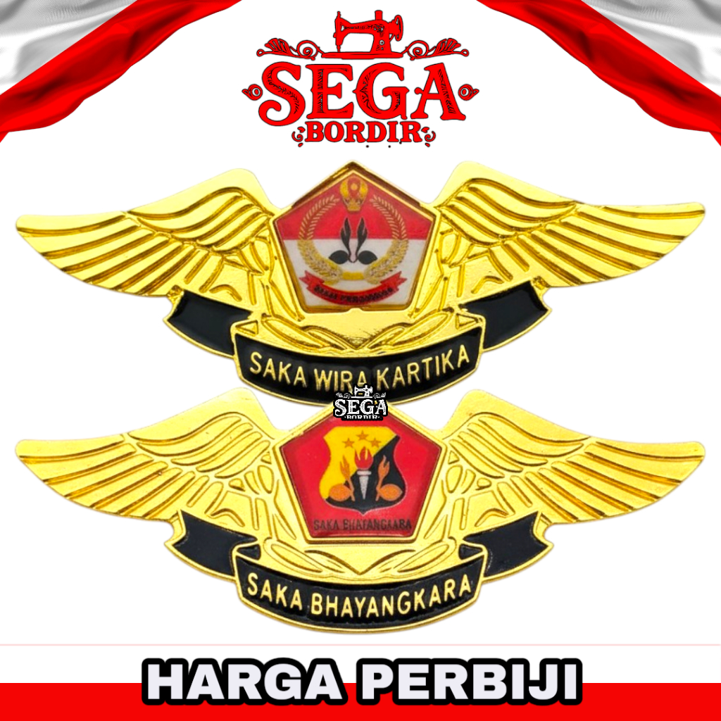Pin Wing Saka Bhayangkara Dan Saka Wira Kartika Lapis Resin