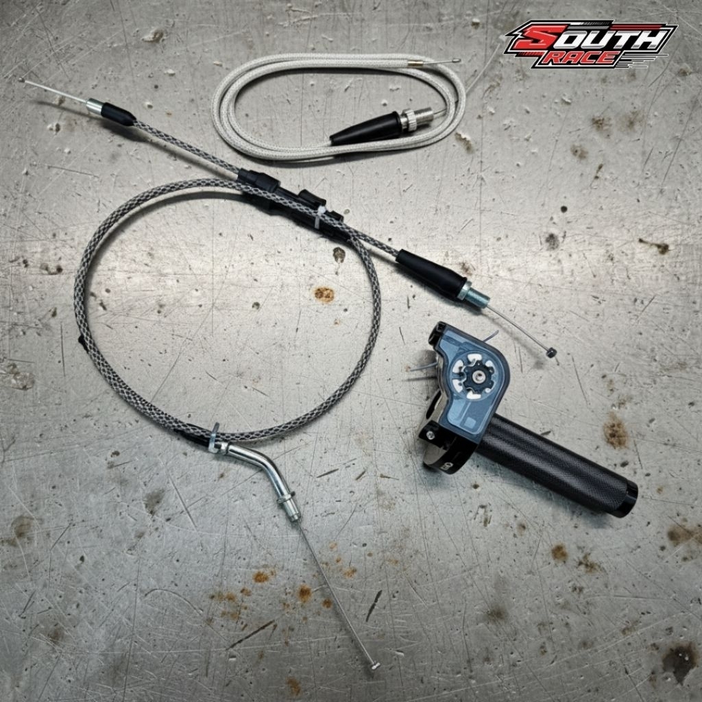 Gas Spontan RX King Acerbis CNC Kabel Karbon 2 Cabang PNP RX King