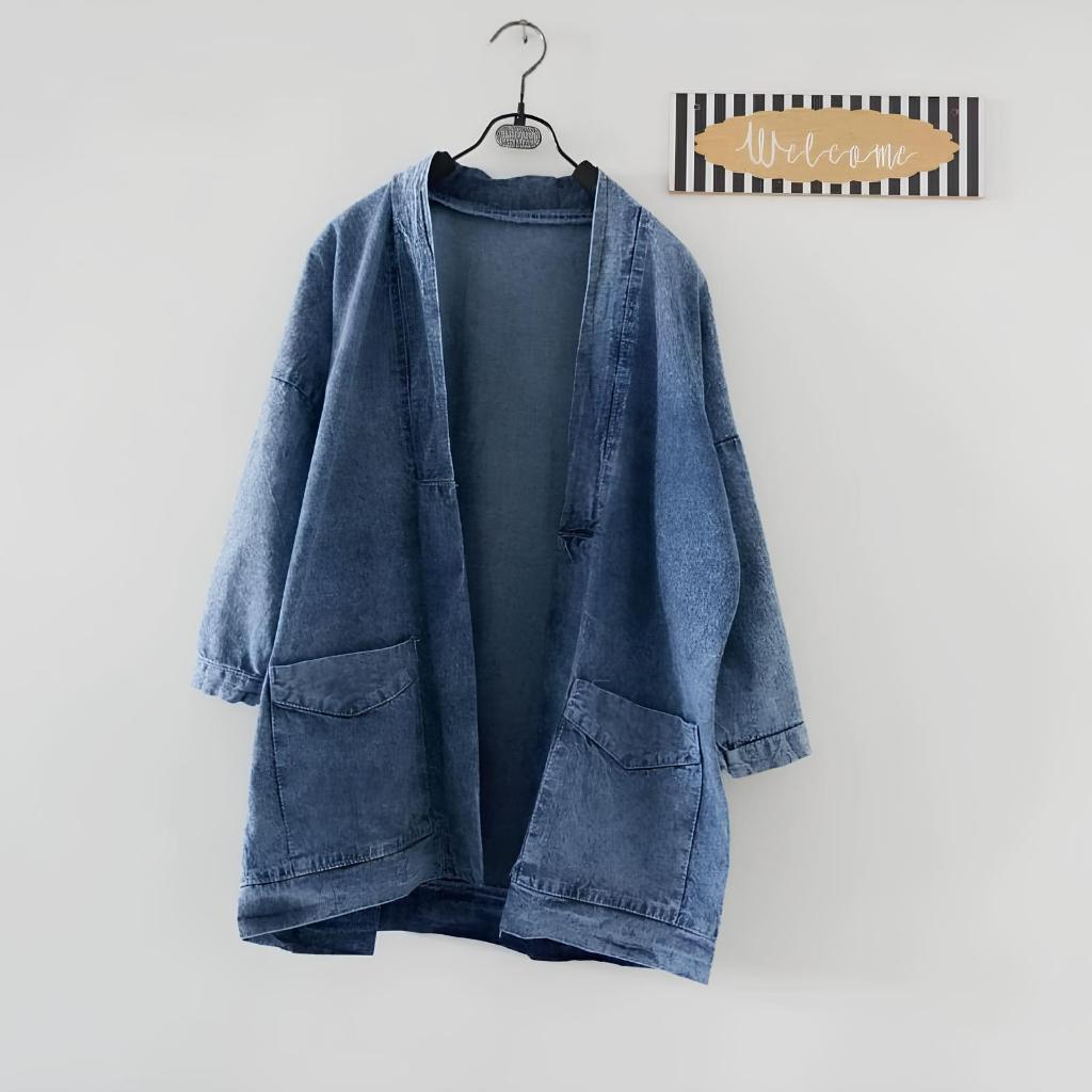 JAKET JEANS WANITA OUTER JEANS SNOW LIGHT BLUE / OUTER JEANS SNOW HITAM / KARDIGAN JEANS