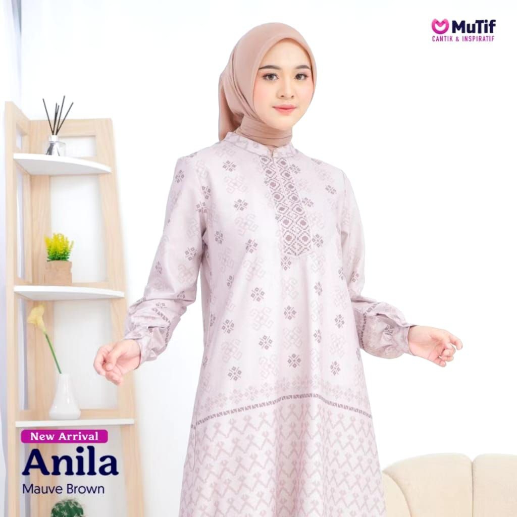 Gamis Terbaru 2025 Anila Mauve Brown