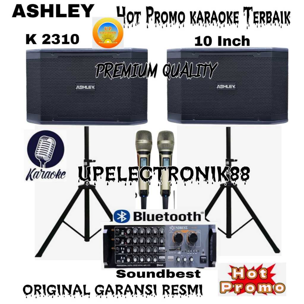 Karaoke terbaik speaker pasif 10" ASHLEY K2310 K 2310 original komplit set