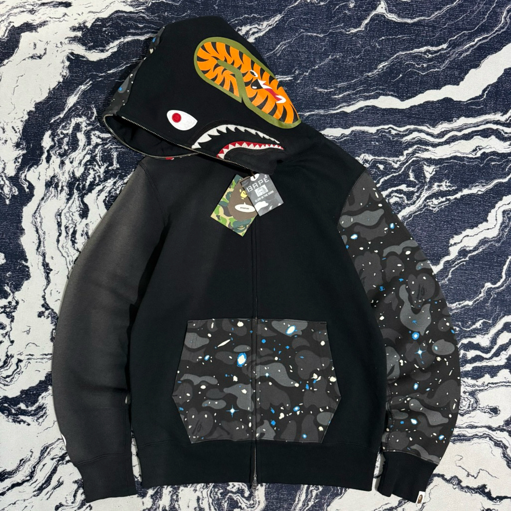 Sunfaded bape space camo shark full ziphoodie