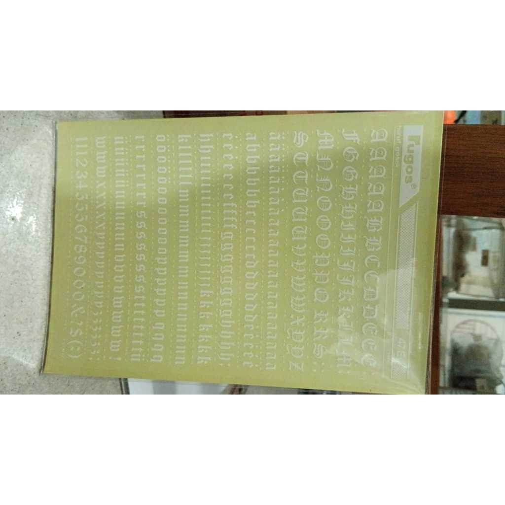 7336 rugos electroset electro set huruf gosok 47e 47 e 71.mm putih