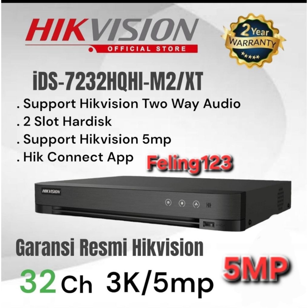 DVR Hikvision 32 Channel iDS-7232HQHI-M2/XT Acusense 3K/5MP