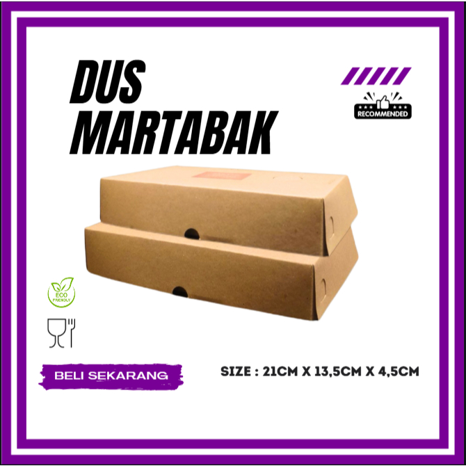 DUS MARTABAK CRAFT POLOS FUL LAMINASI UK. 21X12X4CM KOTAK MARTABAK BANGKA - KOTAK MARTABAK MESIR - K