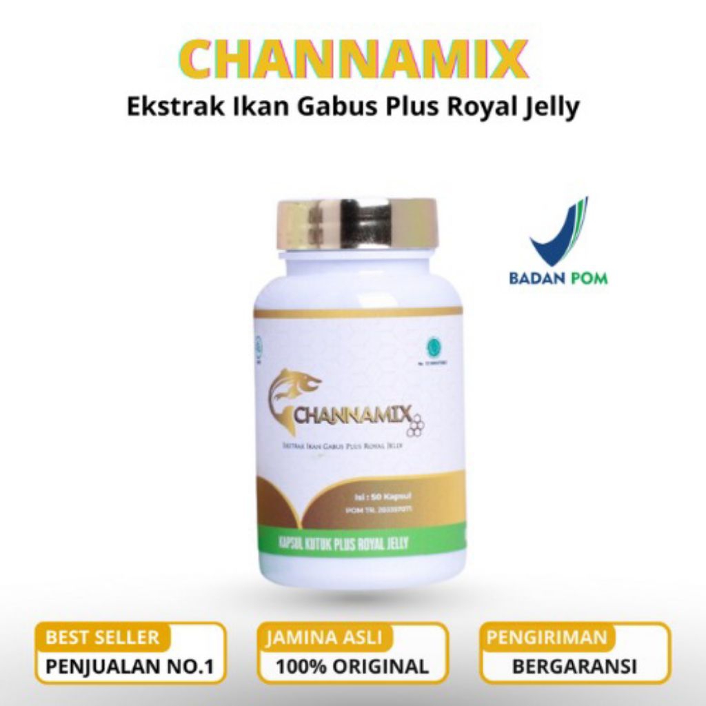 Channamix kapsul ikan kutuk mempercepat proses penyembuhan luka paska operasi & melahirkan normal ch