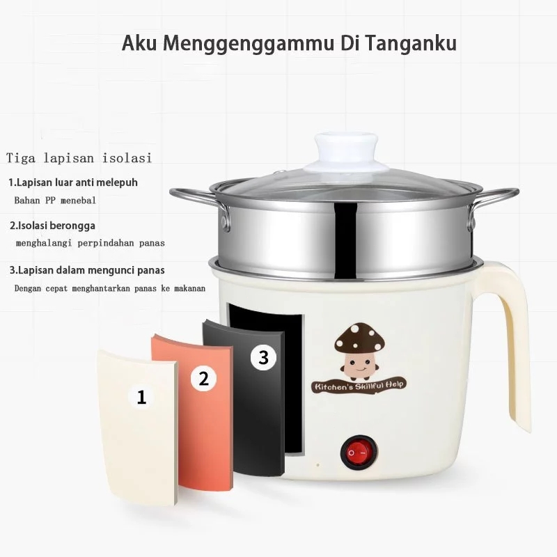 Panci Listrik Serbaguna Wajan listrik glasir keramik yang sehat