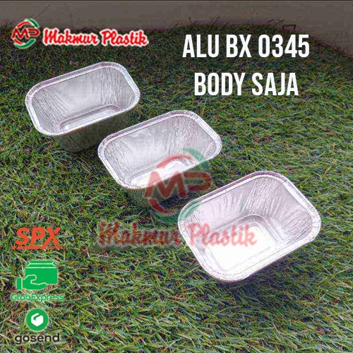 (PER 20 PCS) ALUMUNIUM FOIL TRAY BX0345 / ALU BX 0345 KOTAK KECIL / Macaroni Schotel Pastel