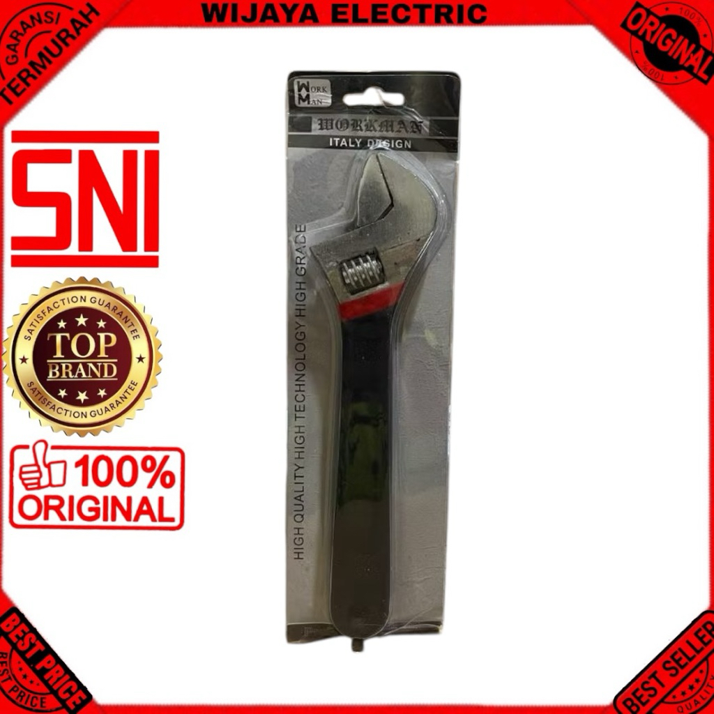 Workman kunci inggris 10 inch gagang karet
