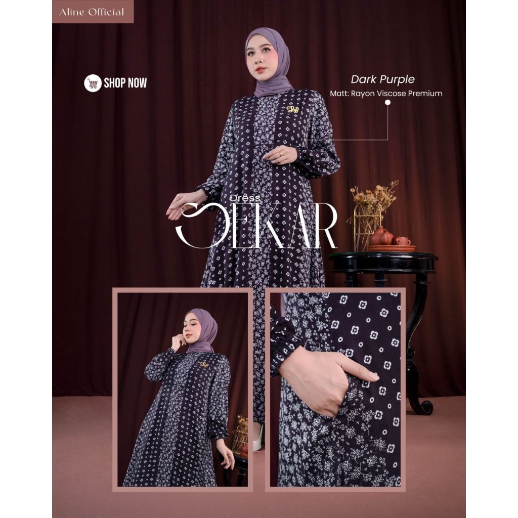 Aline Dress Gamis Sekar All Size