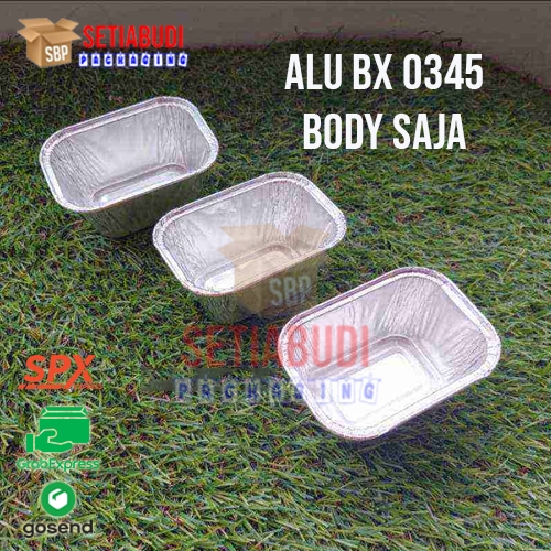 (PER 100 PCS) ALUMUNIUM FOIL TRAY BX0345 / ALU BX 0345 KOTAK KECIL / Macaroni Schotel Pastel