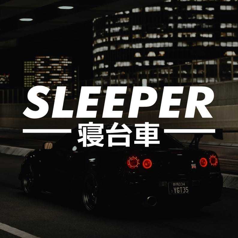 Sticker Body / Kaca Depan Mobil Stiker Cutting Kanji Japan Sleeper Tahan Air Free Custom Desain