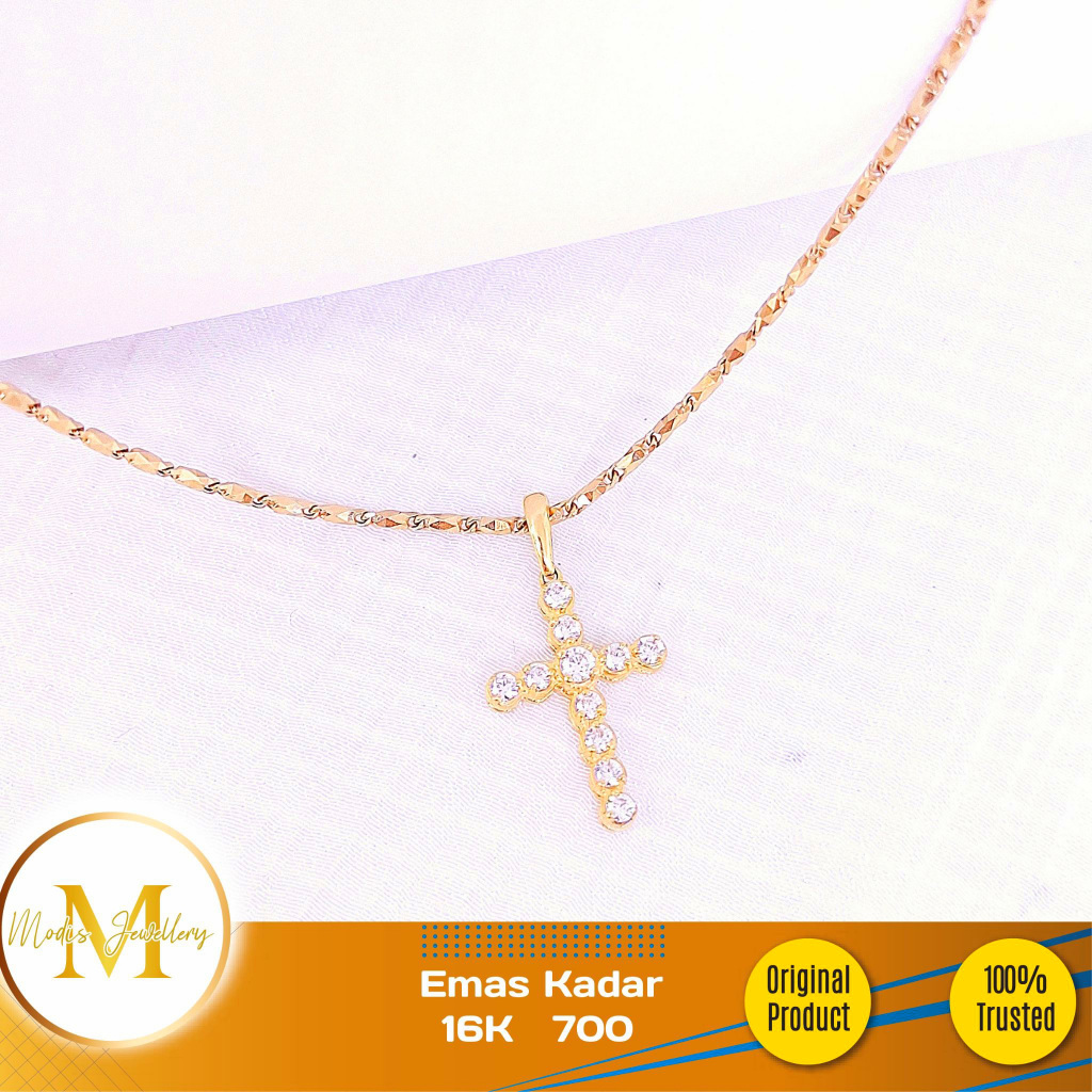 MODIS JEWELLERY - Liontin Salib Kuning - Emas 16k  700