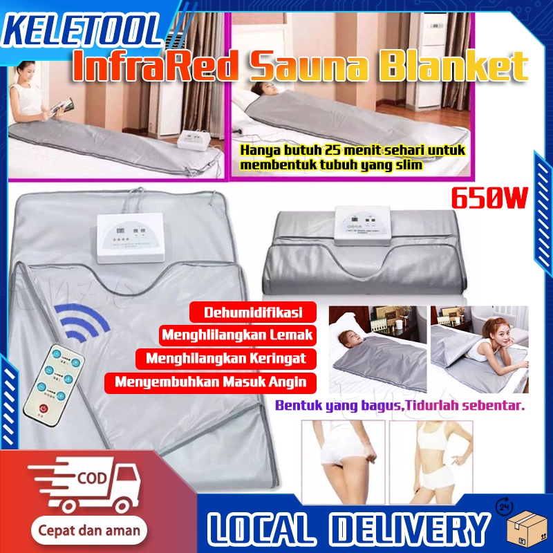 Sauna Blanket 650w Heating Blanket Full Body Slimming Selimut Sauna Pengurus Buang Lemak Detox Alat 